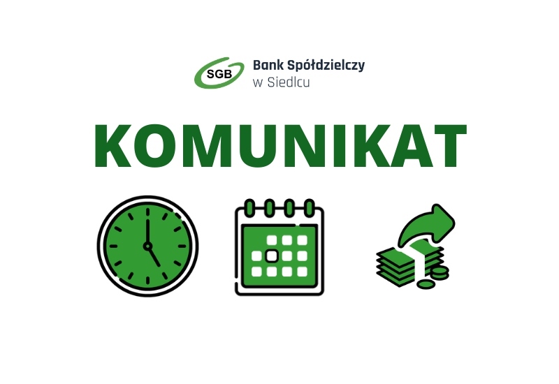 Komunikat dotyczący realizacji zleceń dewizowych w okresie świąt Wielkanocy